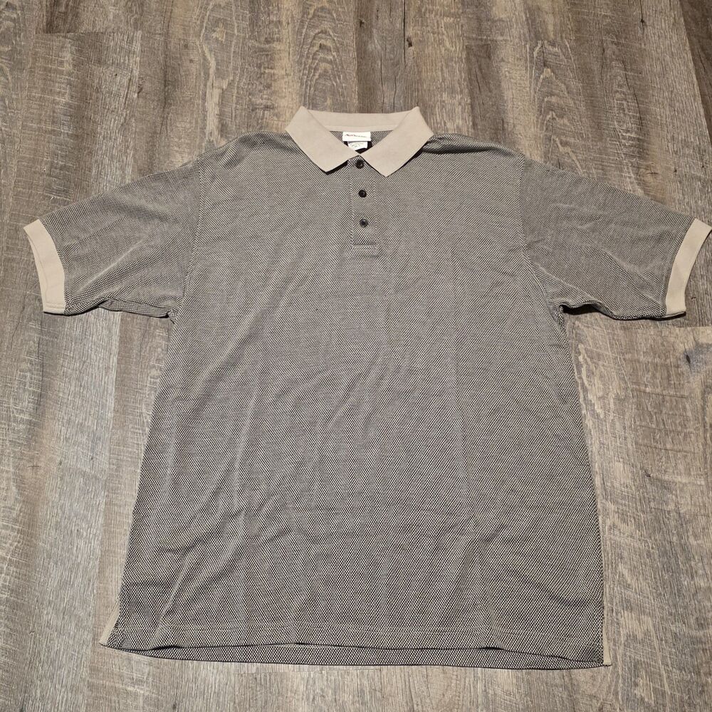 Chase Authentics Men's Checkered  Size XL Polo Golf Shirt 3 Button Rayon Blend
